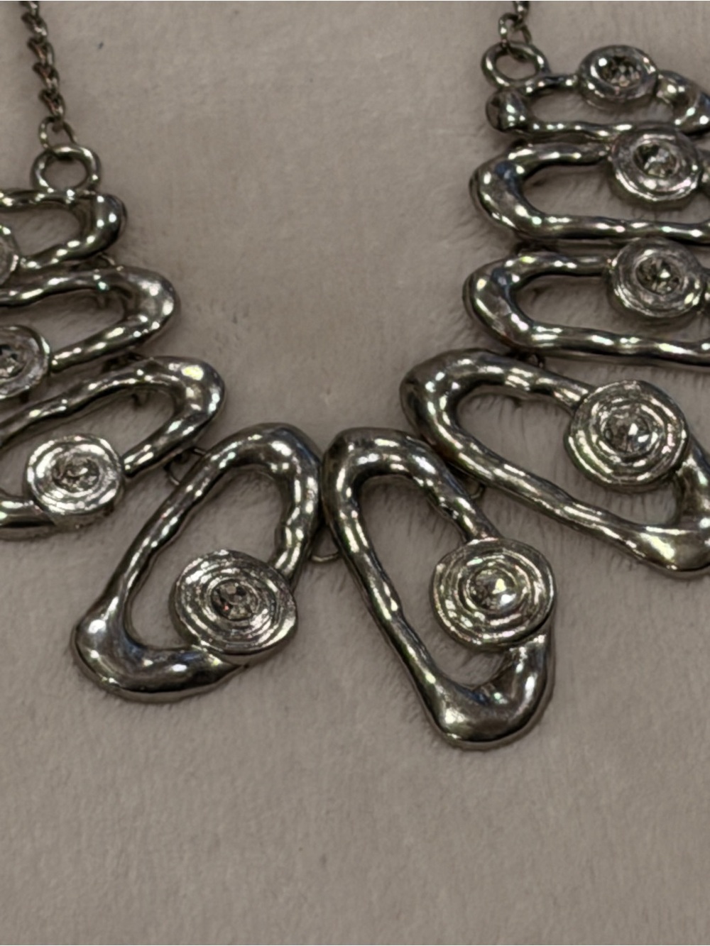 8 Vintage Statement Necklace Lot Boho Chunky Bib Chain Rhinestone Bundle